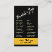 アフロセントリックブレイド-アフリカコーンローズ美容師 名刺 (裏面)