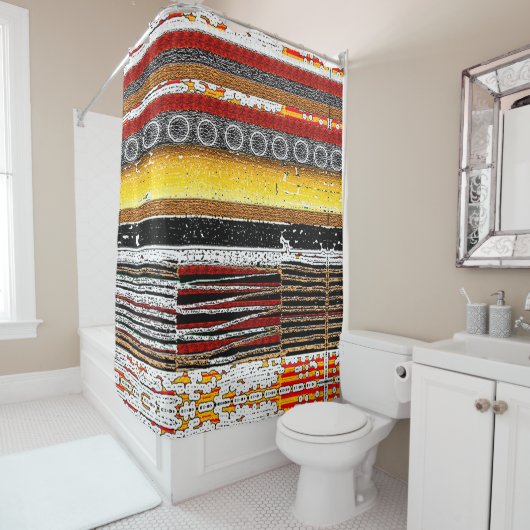 アフロセントリック素朴パティーナ シャワーカーテン (インサイチュ)