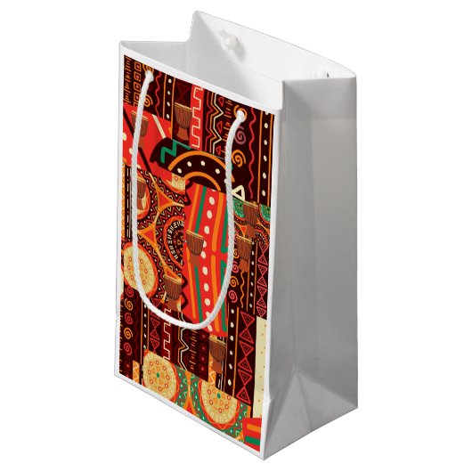 アフロセントリック結婚ケンテ族抱き枕 スモールペーパーバッグ (正面アングル)
