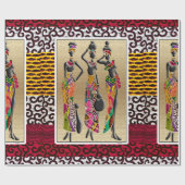 アフロセントリック部族お祝い ラッピングペーパー (フラット)