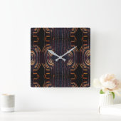 アフロセントリック部族モチーフ スクエア壁時計 (ホーム)