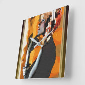 アフロセントリッポップ・アートのクアート スクエア壁時計 (傾斜)