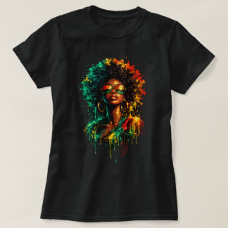 アフロソウルのビビッドなペイントドリップストリートアート Tシャツ