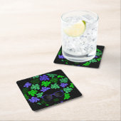 アフロディバグリーン&ブルー スクエアペーパーコースター (インサイチュ)