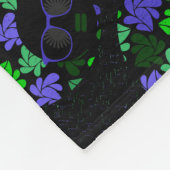 アフロディバグリーン&ブルー フリースブランケット (角)