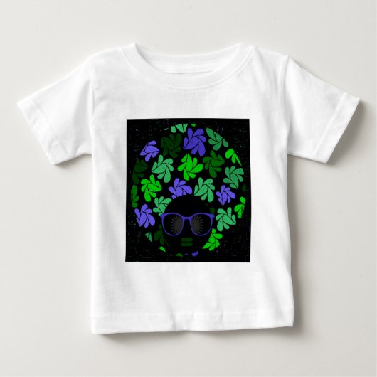 アフロディバグリーン&ブルー ベビーTシャツ (正面)