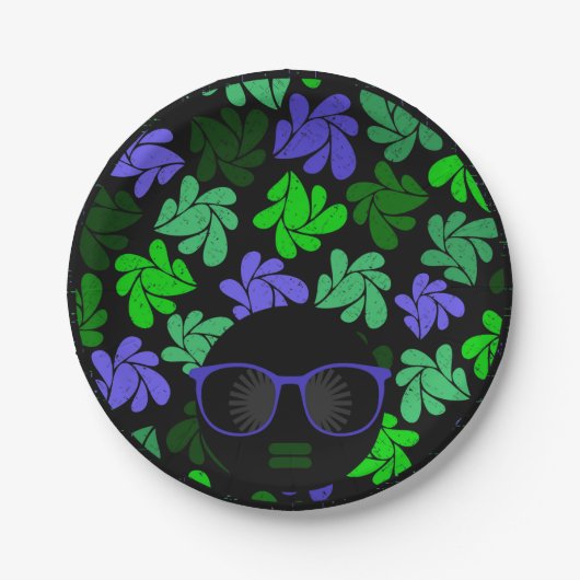 アフロディバグリーン&ブルー ペーパープレート (正面)