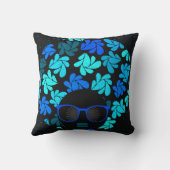 アフロディバターコイズブルー&ブラックピロー クッション (裏面)