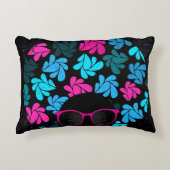 アフロディバターコイズ&ホットピンク アクセントクッション (正面)