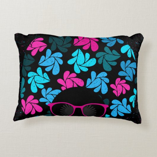 アフロディバターコイズ&ホットピンク アクセントクッション (裏面)