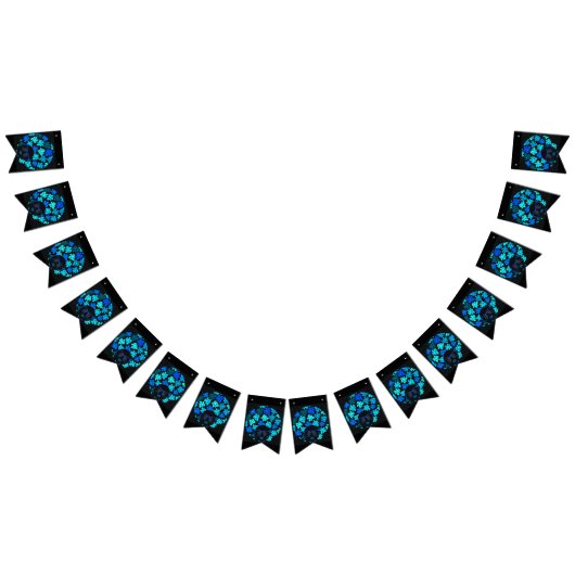 アフロディヴァターコイズティール（緑がかった色）パーティーデコレーション バンティングフラッグ (全)