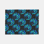 アフロディヴァターコイズティール（緑がかった色）ホームデコール フリースブランケット (正面(横))