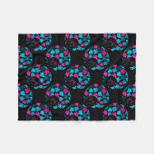 アフロディヴァターコイズ&ホットピンク フリースブランケット (正面(横))