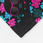 アフロディヴァターコイズ&ホットピンク フリースブランケット (角)