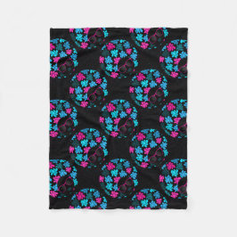 アフロディヴァターコイズ&ホットピンク フリースブランケット