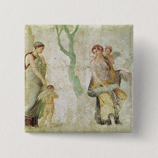 アフロディーテの前で罰されるエロス 缶バッジ (正面)