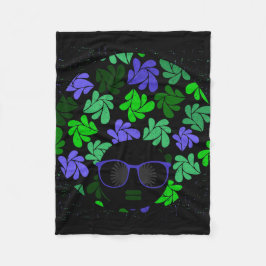 アフロディーバ グリーン & ブルー フリースブランケット