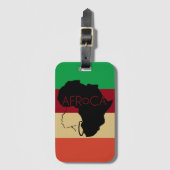 アフロナチュラルブラックヘア ラゲッジタグ (正面縦)