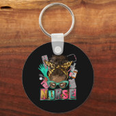 アフロナースライフMessy Bun Black African American N キーホルダー (正面)