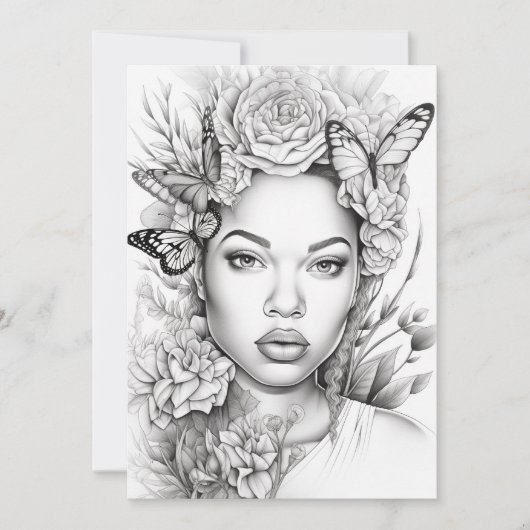 アフロバタフライ美しい | 独自のポストカードに色を付ける (正面)