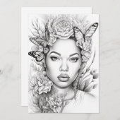 アフロバタフライ美しい | 独自のポストカードに色を付ける (正面/裏面)