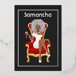 アフロバースデーパーティーフォイル招待状 箔招待状