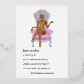 アフロバースデーパーティーフォイル招待状 箔招待状 (裏面)