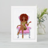 アフロバースデーパーティーフォイル招待状 箔招待状 (立ち正面)