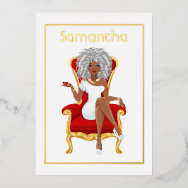 アフロバースデーパーティーフォイル招待状 箔招待状