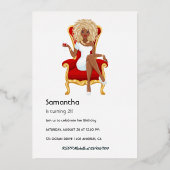 アフロバースデーパーティーフォイル招待状 箔招待状 (裏面)