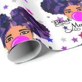 アフロパフスガールホリデーお祝い ラッピングペーパー (ロールコーナー)