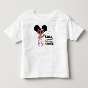 アフロパフ 黒人 サスーガール かわいい 頭いい ドラマティック トドラーTシャツ