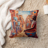 『アフロフチュリ鮮やかズム：伝統の夢』 クッション (ブランケット)