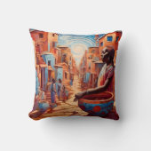 『アフロフチュリ鮮やかズム：伝統の夢』 クッション (正面)