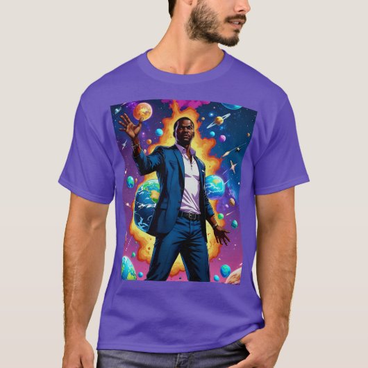 アフロフツーリズム銀河系ボスキングティー Tシャツ (正面)