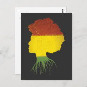 アフロブラックガールアフリカンアメリカンルーツディヴァ ポストカード (正面/裏面)