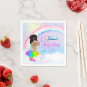 アフロプフベビーガールパステルレインボーベビーシャワー スタンダードカクテルナプキン (インサイチュ)