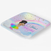 アフロプフベビーガールパステルレインボーベビーシャワー ペーパープレート (傾斜あり)