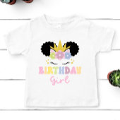 アフロプフユニコーン誕生日ガールパーティー服 ベビーTシャツ