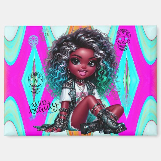 アフロプンクワイルド美しい磁石 マグネット (正面)