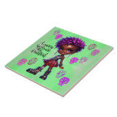 アフロプンク最も幸せな女の子セラミックタイル タイル (側面)