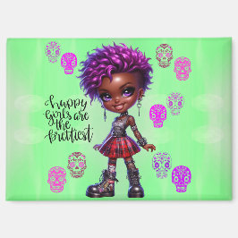 アフロプンク最も幸せな女の子マグネット マグネット