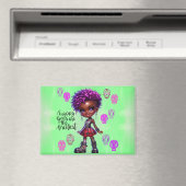 アフロプンク最も幸せな女の子マグネット マグネット (インサイチュ (食洗機))