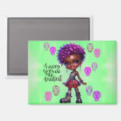 アフロプンク最も幸せな女の子マグネット マグネット (正面/裏面)