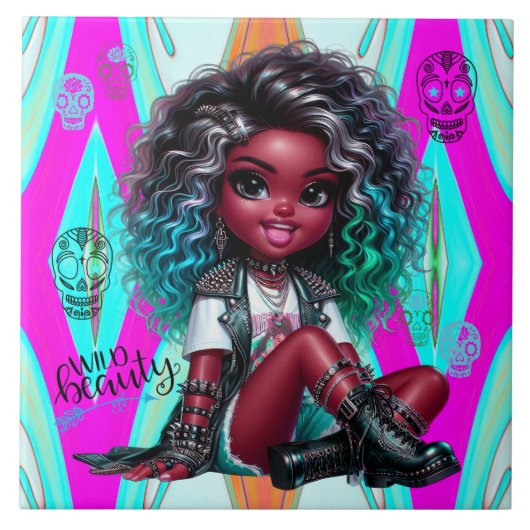 アフロプンク美しいセラミックタイル タイル (正面)