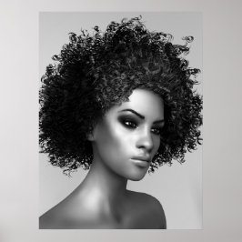 アフロヘアの3Dイラスト ポスター