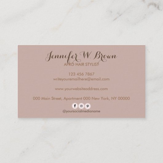 アフロヘアスタイリング 名刺 (裏面)