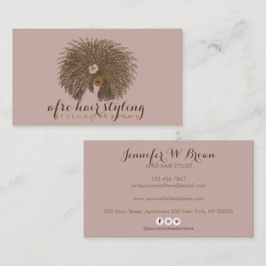 アフロヘアスタイリング 名刺 (正面/裏面)