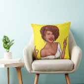 アフロヘアブラックウーマン装飾用クッション クッション (椅子)