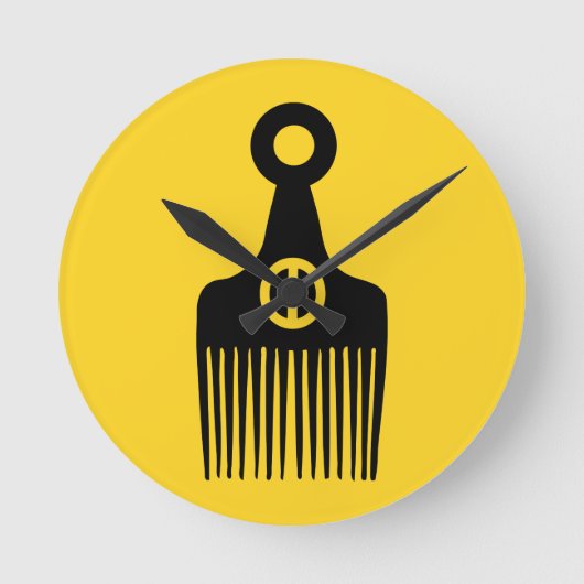 アフロヘアーピース ラウンド壁時計 (正面)